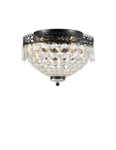 Markslöjd Joline – Plafonnier noir avec prismes en verre, 2x E14, salle de bain, IP21