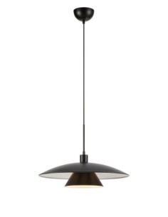 Markslöjd Millinge – Suspension Ø50 cm noire avec intérieur blanc, design scandinave épuré
