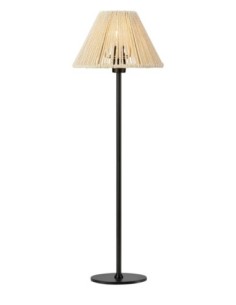 Markslöjd Corda – Lampe de table avec abat-jour beige en papier torsadé et base noire, douille E14, IP20
