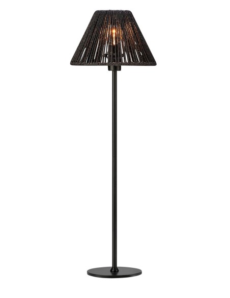 Markslöjd Corda – Lampe de table avec abat-jour noir en papier torsadé et base noire, douille E14, IP20
