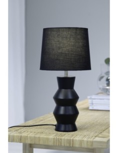 Markslöjd Sienna – Lampe de table noire en céramique avec abat-jour en textile, douille E27, IP20 2