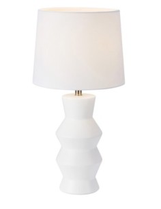 Markslöjd Sienna – Lampe de table blanche en céramique avec abat-jour textile, douille E27, IP20