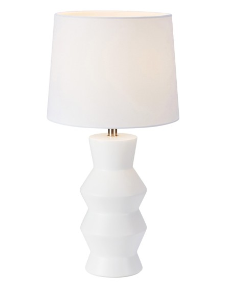 Markslöjd Sienna – Lampe de table blanche en céramique avec abat-jour textile, douille E27, IP20