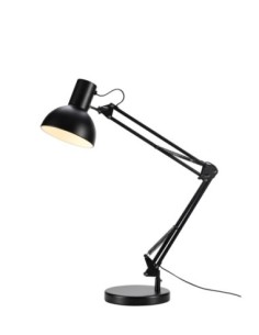 Markslöjd Architect – Lampe de table noire orientable en métal, hauteur réglable jusqu’à 80 cm, culot E27, IP20