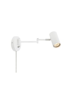 Markslöjd Costilla – Applique murale blanche en métal strié, bras orientable, culot GU10, IP20