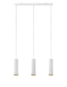 Markslöjd Costilla – Suspension 3xGU10 en métal nervuré blanc, design épuré et moderne