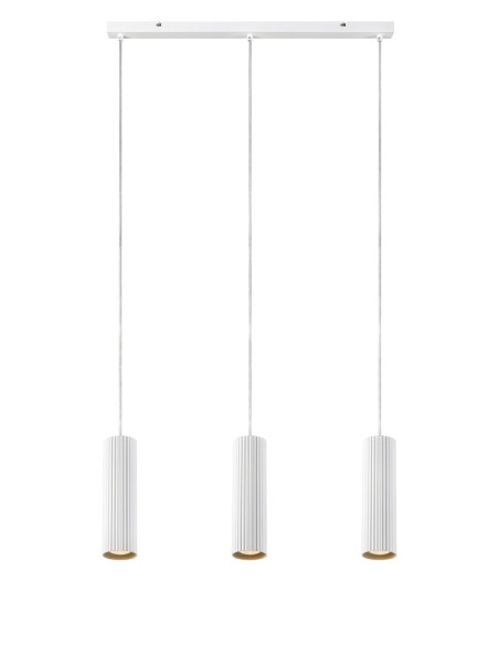 Markslöjd Costilla – Suspension 3xGU10 en métal nervuré blanc, design épuré et moderne
