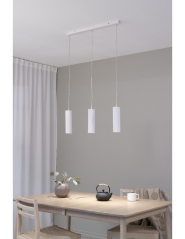 Markslöjd Costilla – Luminaire suspendu avec trois spots orientables et câbles transparents
