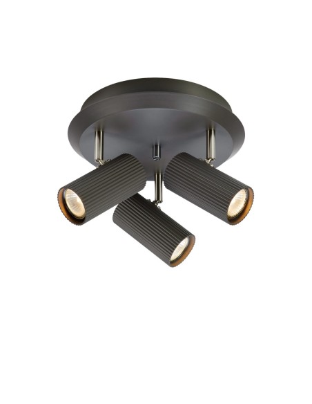 Markslöjd Costilla – Spot plafond gris foncé 3 lumières, orientables, culot GU10, IP20