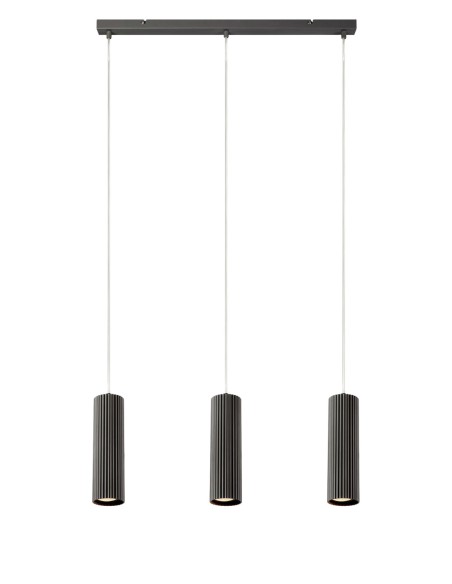 Markslöjd Costilla – Suspension 3 spots GU10 gris foncé au design épuré