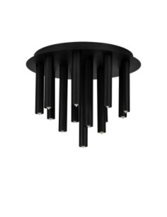 Markslöjd Gocce – Plafonnier rond design noir, 13 ampoules G9, lumière diffuse réglable