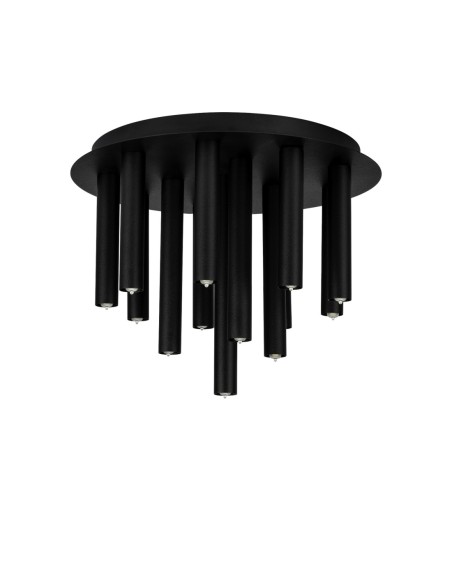 Markslöjd Gocce – Plafonnier rond design noir, 13 ampoules G9, lumière diffuse réglable