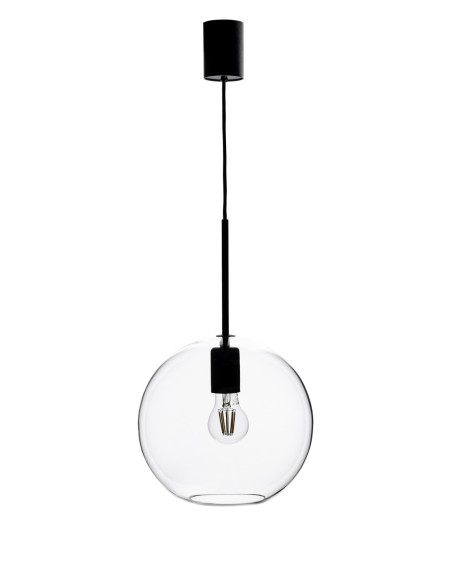 Markslöjd Patera – Suspension Ø25 cm en verre soufflé transparent, design compact