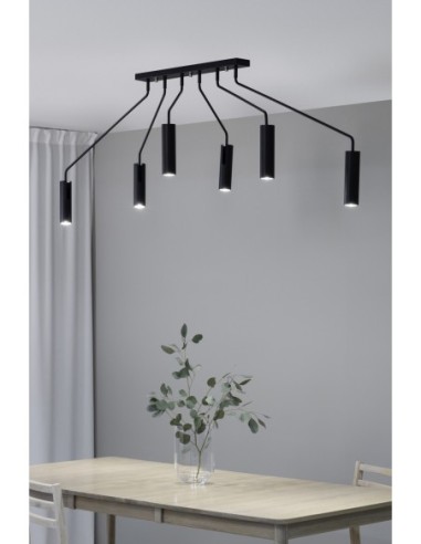 Markslöjd Ramus – Idéal pour grande table, métal noir mat, éclairage modulable