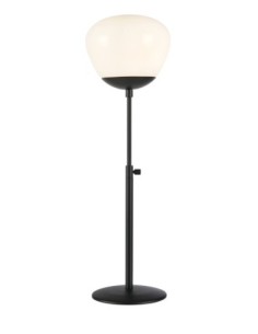 Markslöjd Rise – Lampe de table noire design Monika Mulder, verre opale, hauteur 60 cm