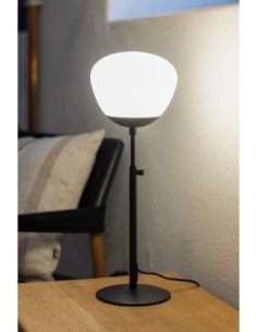 Markslöjd Rise – Lampe de table noire design Monika Mulder, verre opale, hauteur 60 cm 2