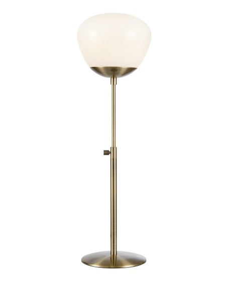 Markslöjd Rise – Lampe de table en laiton antique design Monika Mulder, verre opale, H. 60 cm