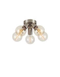 Markslöjd Mazzo – Plafonnier nickel satiné 5 douilles orientables, diffusion lumineuse ajustable