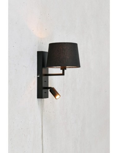 Markslöjd Como – Spot inclinable pour lecture, abat-jour textile diffusant une lumière chaude