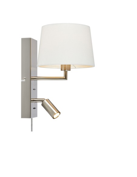 Markslöjd Como – Applique murale acier/blanc avec double éclairage lecture et ambiance