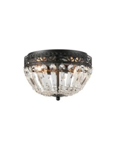 Markslöjd Etienne – Plafonnier en cristal avec base noire, diamètre 25 cm