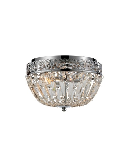 Markslöjd Etienne – Plafonnier en cristal avec base chromée, diamètre 25 cm