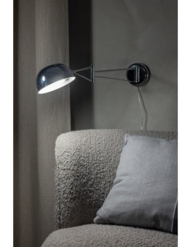 Markslöjd Portland – Abat-jour sphérique pour lecture ciblée, câble transparent 2 m avec interrupteur