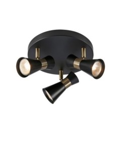 Markslöjd Folie – Plafonnier noir rond avec 3 têtes orientables