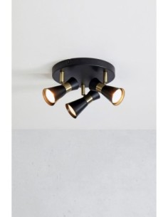 Markslöjd Folie – Plafonnier noir rond avec 3 têtes orientables 2