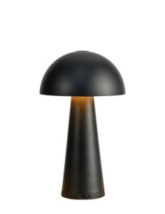 Markslöjd Fungi – Lampe de table rechargeable noire, compacte et design