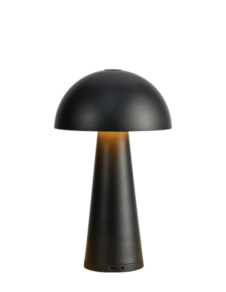 Markslöjd Fungi – Lampe de table rechargeable noire, compacte et design