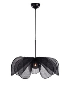 Markslöjd Styrka – Suspension florale Ø75 cm en fibre de bananier et verre fumé, E27
