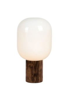 Markslöjd Skene – Lampe de table en bois brûlé et verre opale blanc, édition limitée