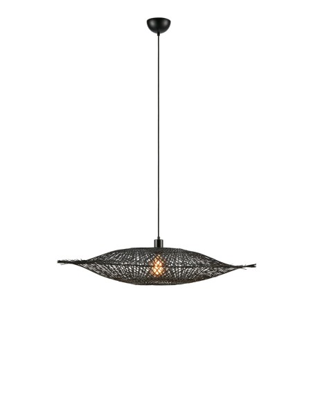 Markslöjd Kumo – Suspension Ø92 cm en bambou tressé noir mat, 1xE27, 40W max
