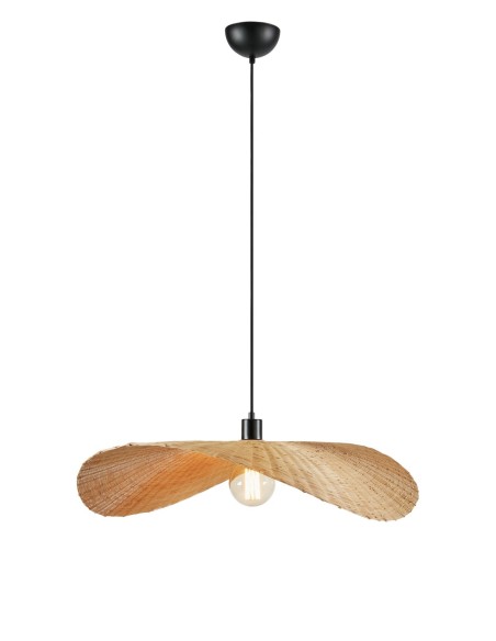 Markslöjd Rayo – Suspension Ø70 cm en bambou tressé naturel, style rustique chic