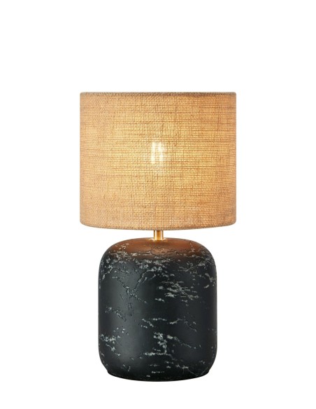 Markslöjd Montagna – Lampe de table E14 40W, noir et naturel, 32 cm avec câble textile noir 2 m
