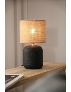 Markslöjd Montagna – Lampe de table E14 40W, noir et naturel, 32 cm avec câble textile noir 2 m 2