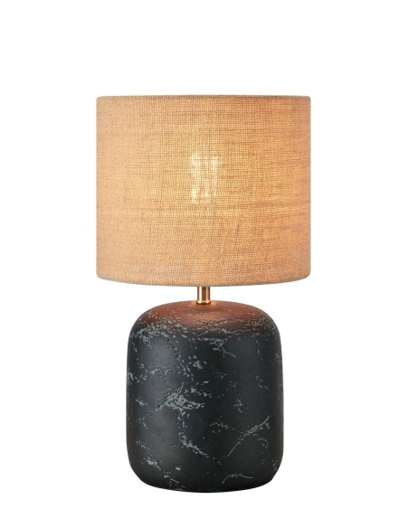 Markslöjd Montagna – Lampe de table E27 40W, noir et naturel, 45 cm avec câble textile noir 2 m
