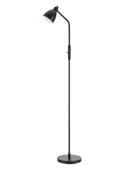 Markslöjd Story – Lampadaire noir mat 145 cm avec abat-jour orientable pour une lumière ciblée