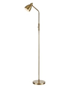 Markslöjd Story – Lampadaire en laiton antique avec abat-jour orientable, parfait pour la lecture