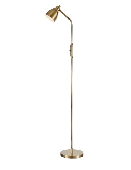 Markslöjd Story – Lampadaire en laiton antique avec abat-jour orientable, parfait pour la lecture