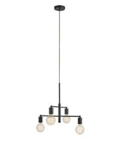 Markslöjd Cielo – Suspension 4xE27 en métal noir poudré, style épuré et industriel