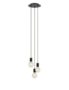 Markslöjd Cielo – Suspension 3xE27 noire, design industriel épuré avec câbles réglables
