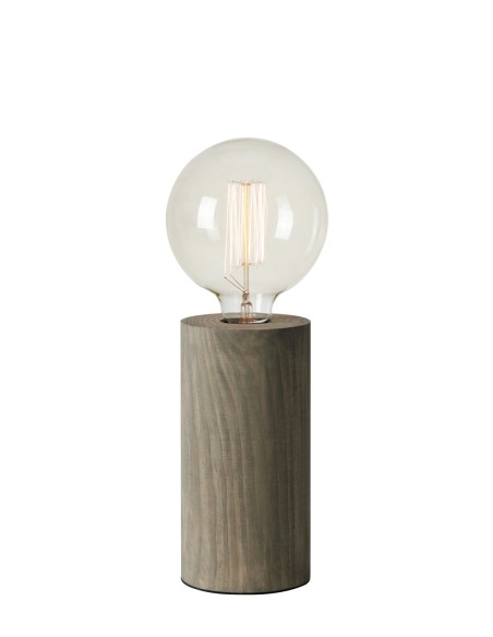 Markslöjd LEGNA – Lampe de table en bois gris teinté avec douille E27 jusqu’à 40 W