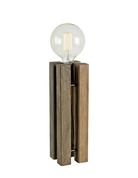 Markslöjd Lodge – Lampe de table 36 cm en bois teinté noyer, design Joakim Thedin