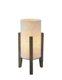 Markslöjd Eruca – Lampe de table 34 cm avec abat-jour en lin et pied en bois teinté noyer