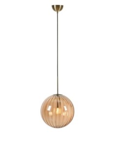 Markslöjd Fengari – Suspension Ø35 cm en verre ambré, design scandinave épuré