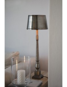Markslöjd Metallo – Lampe de table en métal finition argent antique, H66 cm, Ø23 cm, style classique 2