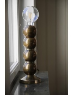 Markslöjd Gong – Lampe de table en métal or foncé avec globes ronds, H33 cm, Ø12,5 cm 2
