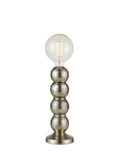 Markslöjd Gong – Lampe de table en métal argent foncé avec globes ronds, H33 cm, Ø12,5 cm